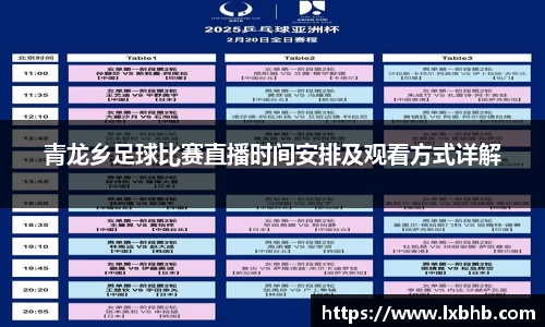 青龙乡足球比赛直播时间安排及观看方式详解